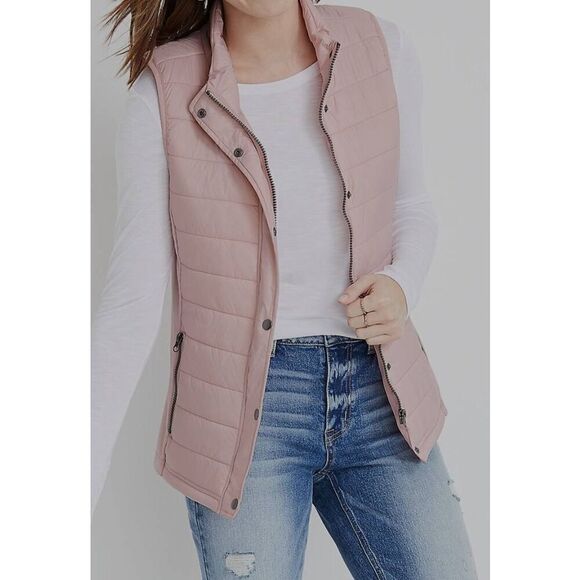 Maurices Solid LIGH PINK Snap Front Vest size 4. RO - Picture 1 of 6